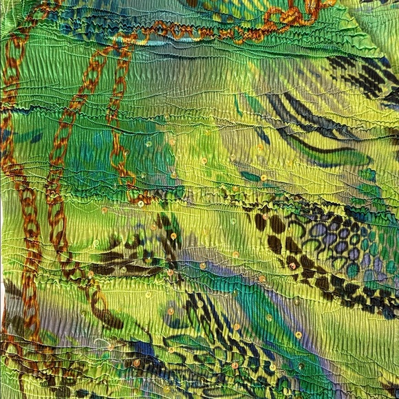 Alberto Makali Set cardigan and sleeveless top, green/ brown, vintage luxury , M - Picture 9 of 12